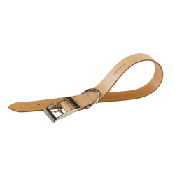 Collar Cuero Natural Beige para perros Ferplast