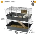 Jaula Rabbit 100 Double Negra Ferplast