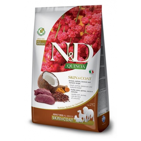 Farmina ND Dog Quinoa Grain free Skin Coat Venado pienso para perros