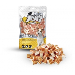 Calibra joy dog mini sandwich bacalao pollo snack para perros