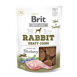 Brit jerky snack meaty coins conejo premios para perro