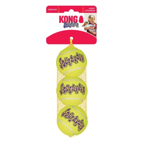 Kong Air Squeaker Tennis Ball Pack Pelotas Tennis