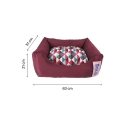 Cama Bold Neo Burgundy Geometric para perros