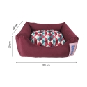 Cama Bold Neo Burgundy Geometric para perros