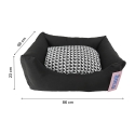Cama Bold Neo Black Houndtooth Para Perros