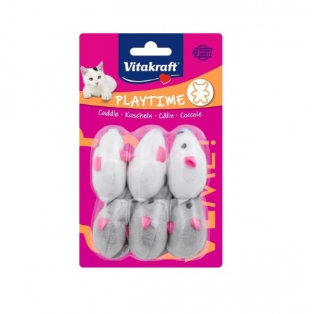 Pack Ratones Felpa Vitakraft Para Gato 6 unds