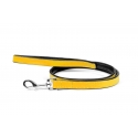 Correa Gloria Pets De Piel Acolchado Color Amarillo Para Perros