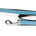 Correa Gloria Pets De Piel Acolchado Color Azul Para Perros