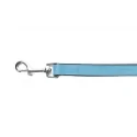 Correa Gloria Pets De Piel Acolchado Color Azul Para Perros