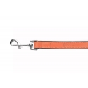 Correa Gloria Pets De Piel Acolchado Color Coral Para Perros