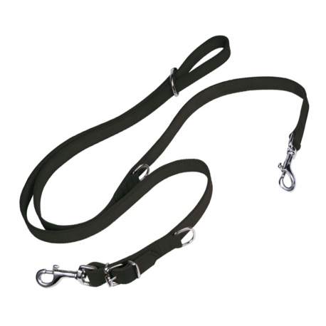 Correa Multiposición Gloria Pets Piel Nobuk Color Negro