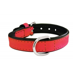 Collar Gloria Pets De Piel Acolchado Color Coral Para Perros