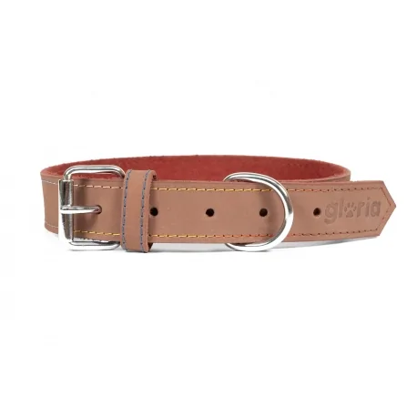 Collar Gloria Pets Nobuk Color Marrón Para Perros
