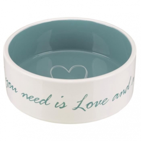 Comedero De Ceramica Trixie Corazon Azul
