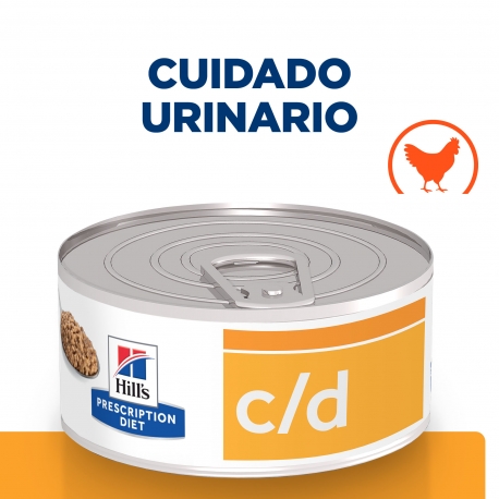 Pack de latas Hills c/d. 156 gr. para gatos con problemas urinarios