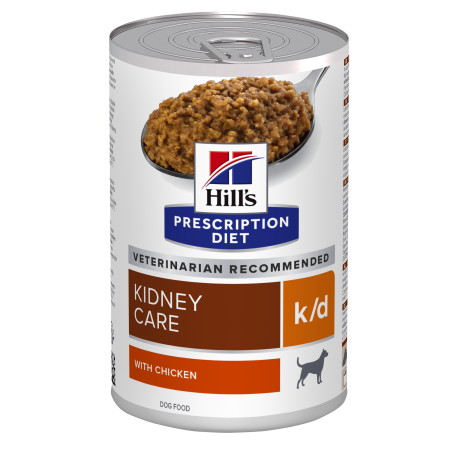 Pack de latas Hills Prescription Diet k/d para perros con problemas renales con pollo