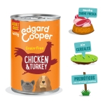Pack de latas para perros Edgard & Cooper con pollo fresco y pavo