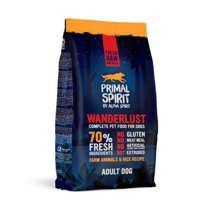Alpha Spirit Pienso para perros Primal 70% Wanderlust de Pollo y Pescado
