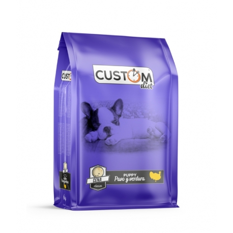 Custom Puppy Cenas Pienso para cachorros con Pavo y Vegetales