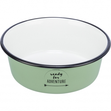 Trixie Comedero para perros Esmalte Inoxidable color Verde
