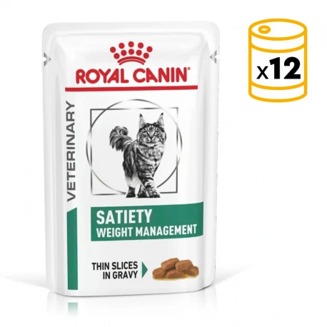 Royal Canin Veterinary Satiety Pouch pack de comida húmeda para gatos