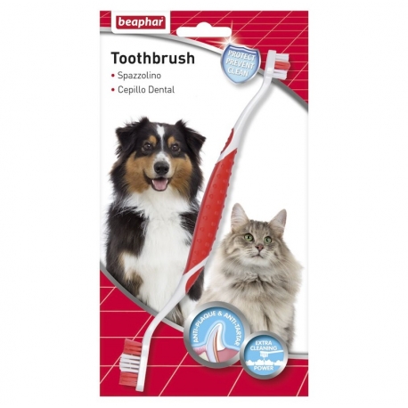 Beaphar Cepillo Dental Doble para Perros y Gatos