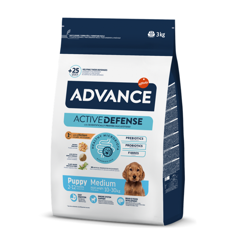 12 Kg Advance Puppy Medium pienso para cachorros medianos con pollo