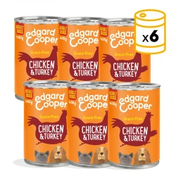 Pack de latas para perros Edgard & Cooper con pollo fresco y pavo