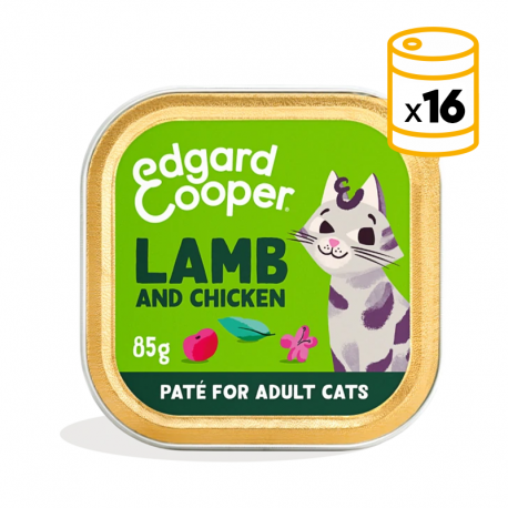 Pack de comida húmeda para gatos Edgard & Cooper con cordero y pollo