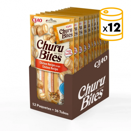 Pack Churu para gato adulto Bites de Pollo 12x30gr