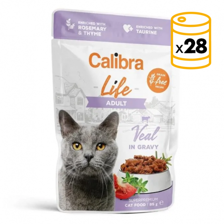Calibra Gato Adulto Pouch con Ternera en Salsa