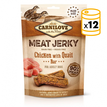 Carnilove Dog Adulto Jerky en barritas sabor Codorniz Pollo