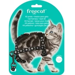 Freecat Kit Arnés + Correa para Gatos color Negro