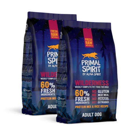 Alpha Spirit pienso para perros Primal 60% Wilderness con Cerdo y Pollo