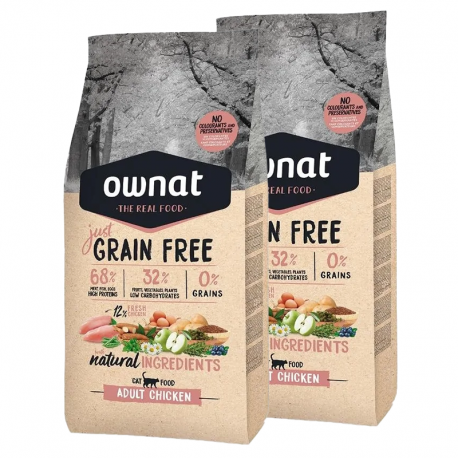 Ownat Just Grain Free Adult Pienso para Gatos con Pollo