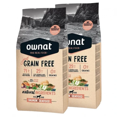 Pienso Ownat Just Grain Free para perros con salmón