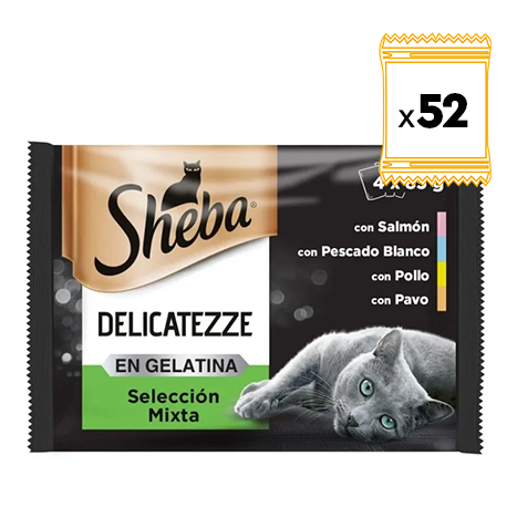 Sheba Delicatezze Multipack Comida Húmeda en Gelatina para Gatos Selección Mixta