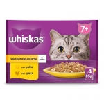 Whiskas Comida húmeda en Gelatina para Gatos Senior Pollo y Pavo