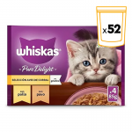Whiskas Junior Pure Delight Comida húmeda en Gelatina para Gatitos Selección Aves