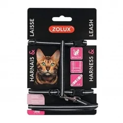 Zolux Kit Arnés y Correa Reflectante para Gatos Negro