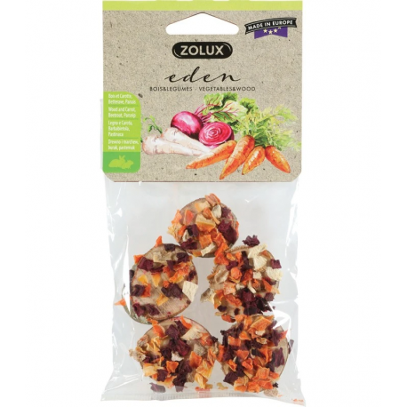 Zolux Eden Rodajas de Madera con Verduras para Roedores