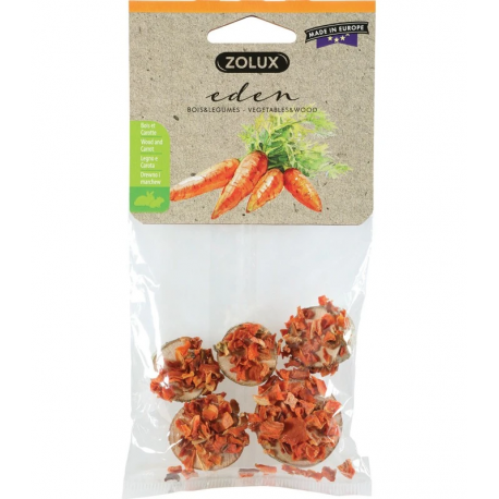Zolux Eden Rodajas de Madera con Zanahoria para Roedores