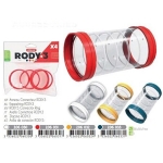 Zolux 4 Anillos Conectores para Tubos Rody3 para Pequeños Mamíferos color Granada