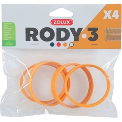 Zolux 4 Anillos Conectores para Tubos Rody3 para Pequeños Mamíferos color Amarillo