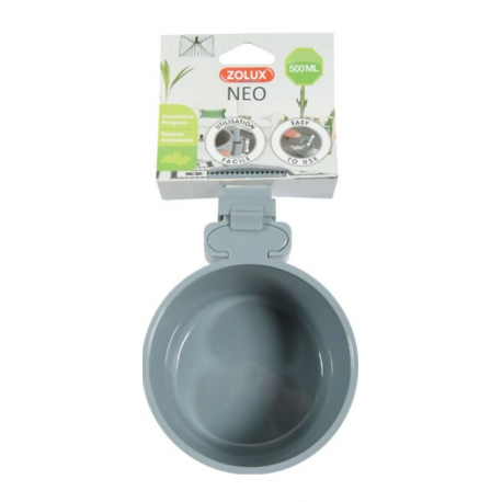 Zolux Comedero NEO para Pequeños Mamíferos Plástico Gris
