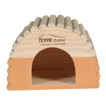 Zolux Caseta Redonda de Madera para Roedores Medianos Color Naranja