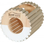 Zolux Caseta Redonda de Madera para Roedores Medianos Color Blanco