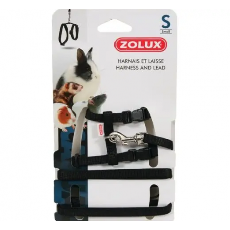 Zolux Arnés y Correa para Pequeños Mamíferos Color Negro