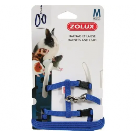 Zolux Arnés y Correa para Pequeños Mamíferos Color Azul