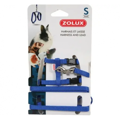 Zolux Arnés y Correa para Pequeños Mamíferos Color Azul